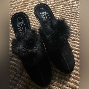 Browns Couture Black Suede Mules S7